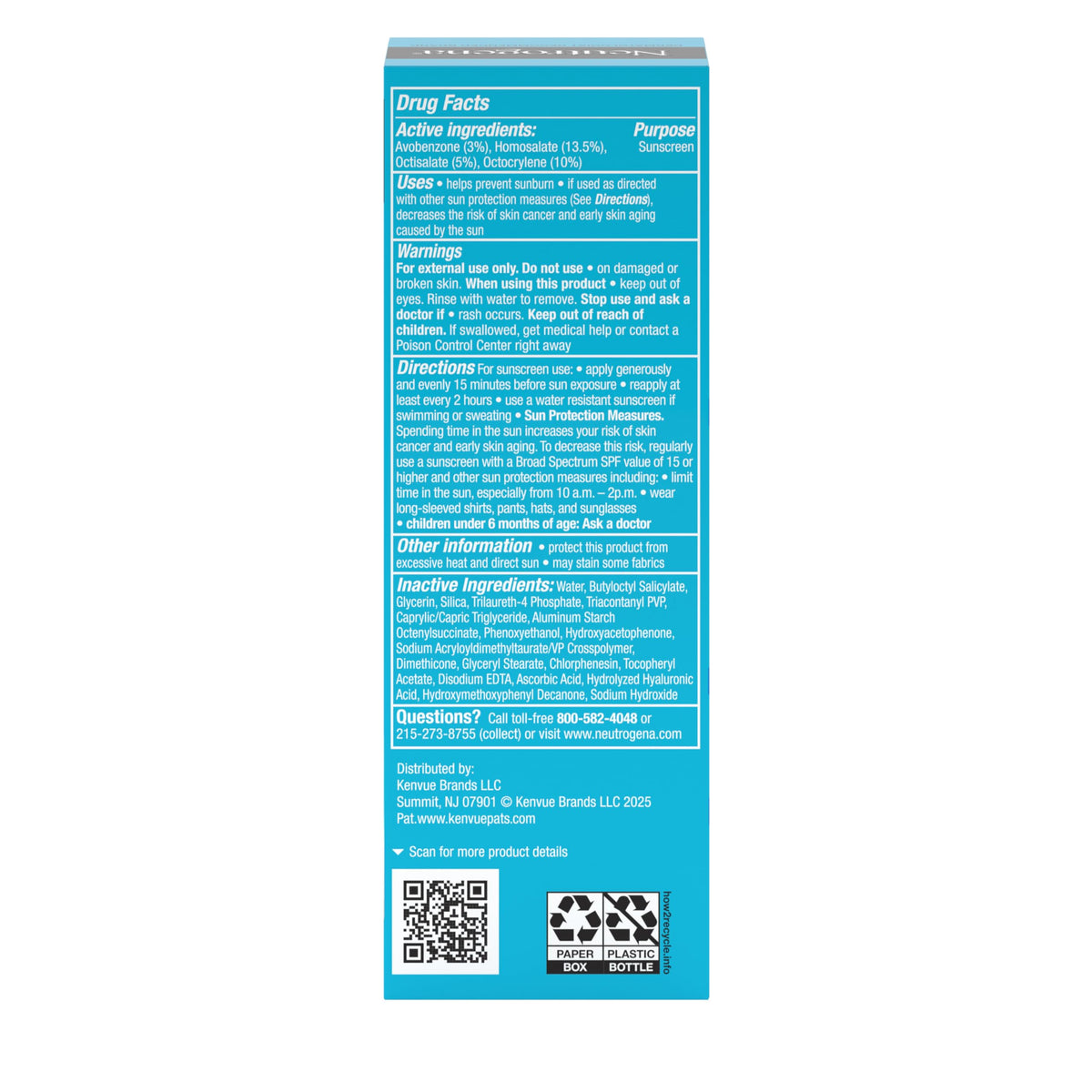 Neutrogena product with box showing full packaging and ingredient panel