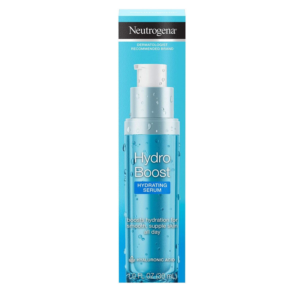 Neutrogena serum next to Hydro Boost moisturizer, suggests layered hydration