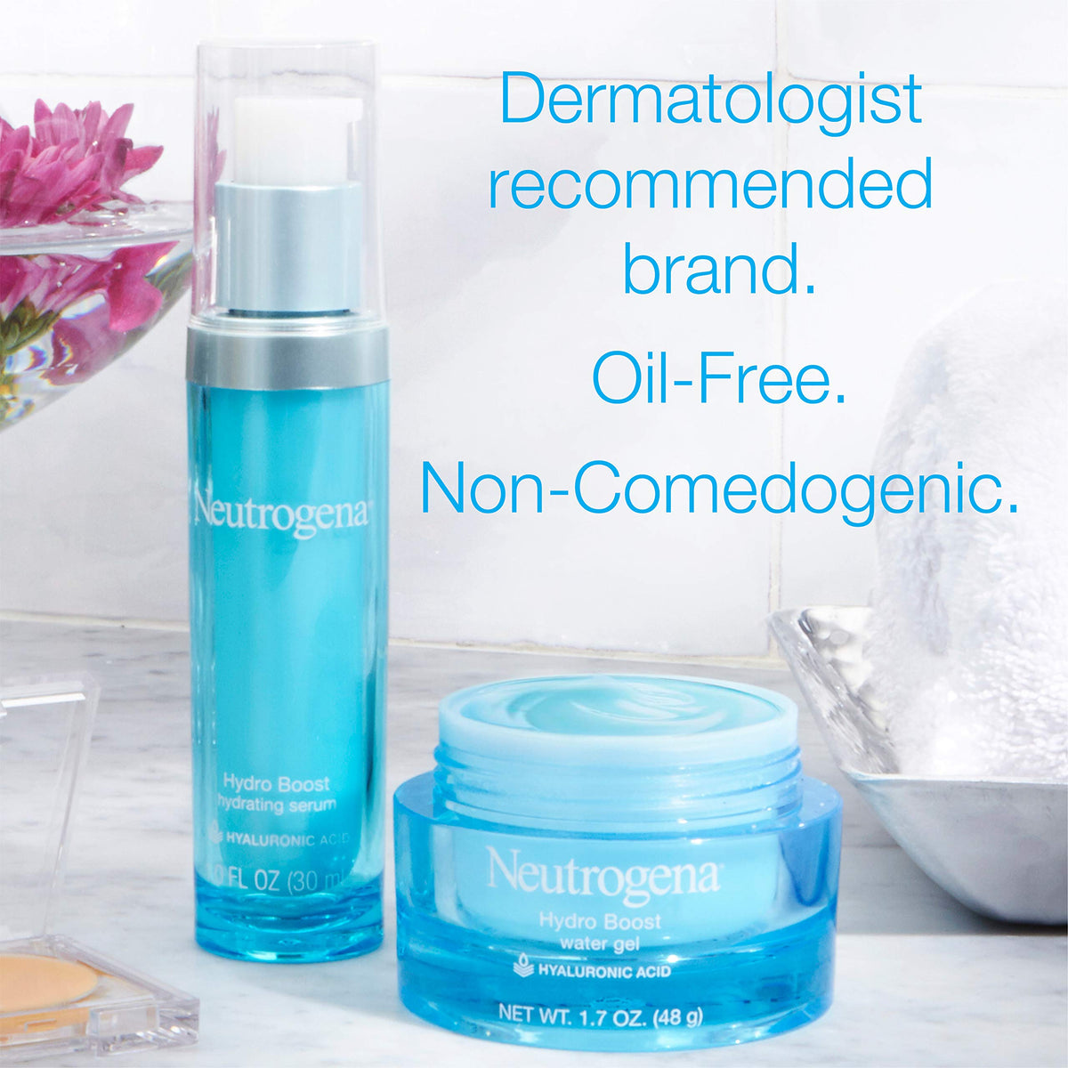 Neutrogena pipette dispensing serum, highlights precise application benefit