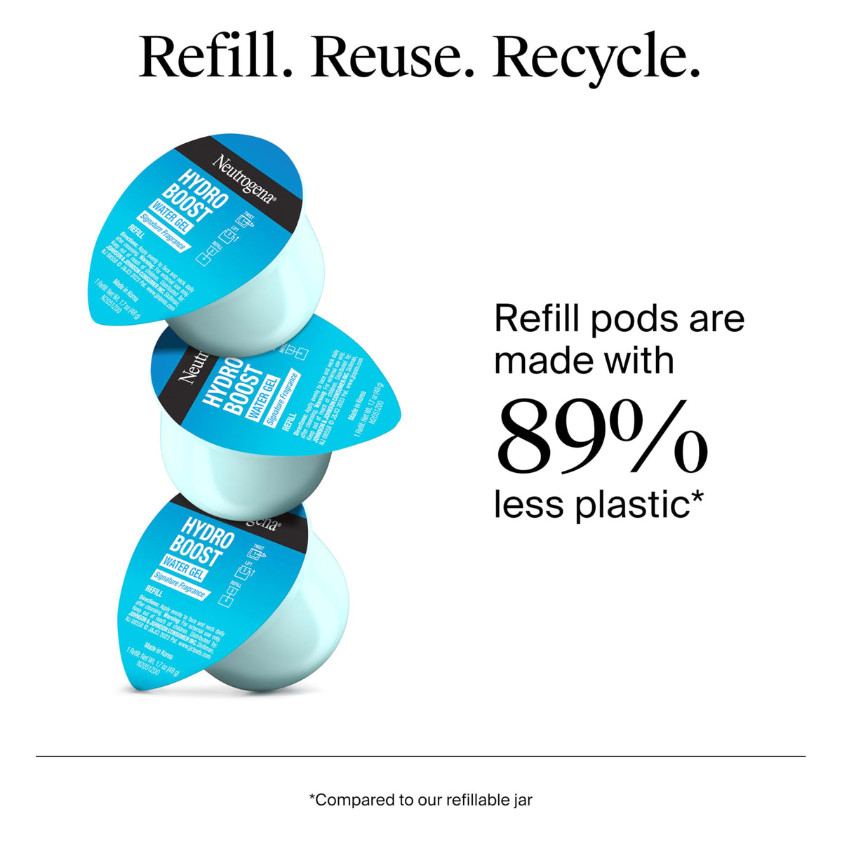 Neutrogena pod being installed into jar demonstrating simple twist-and-lock refill