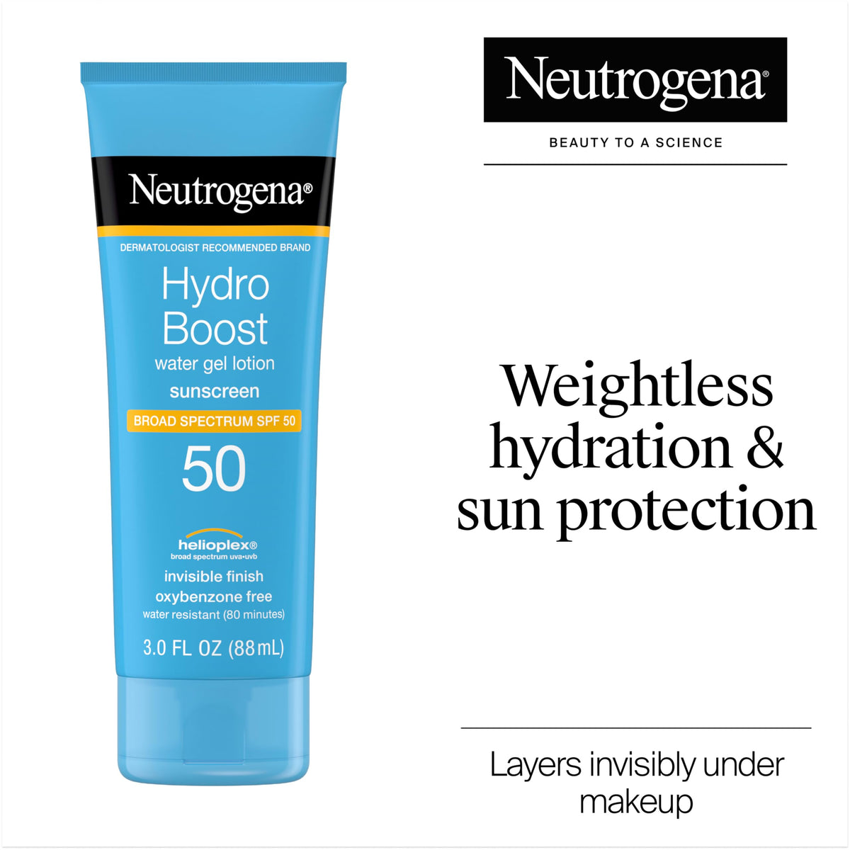 Neutrogena Hydro Boost dispenser demonstrating easy pump application for convenience