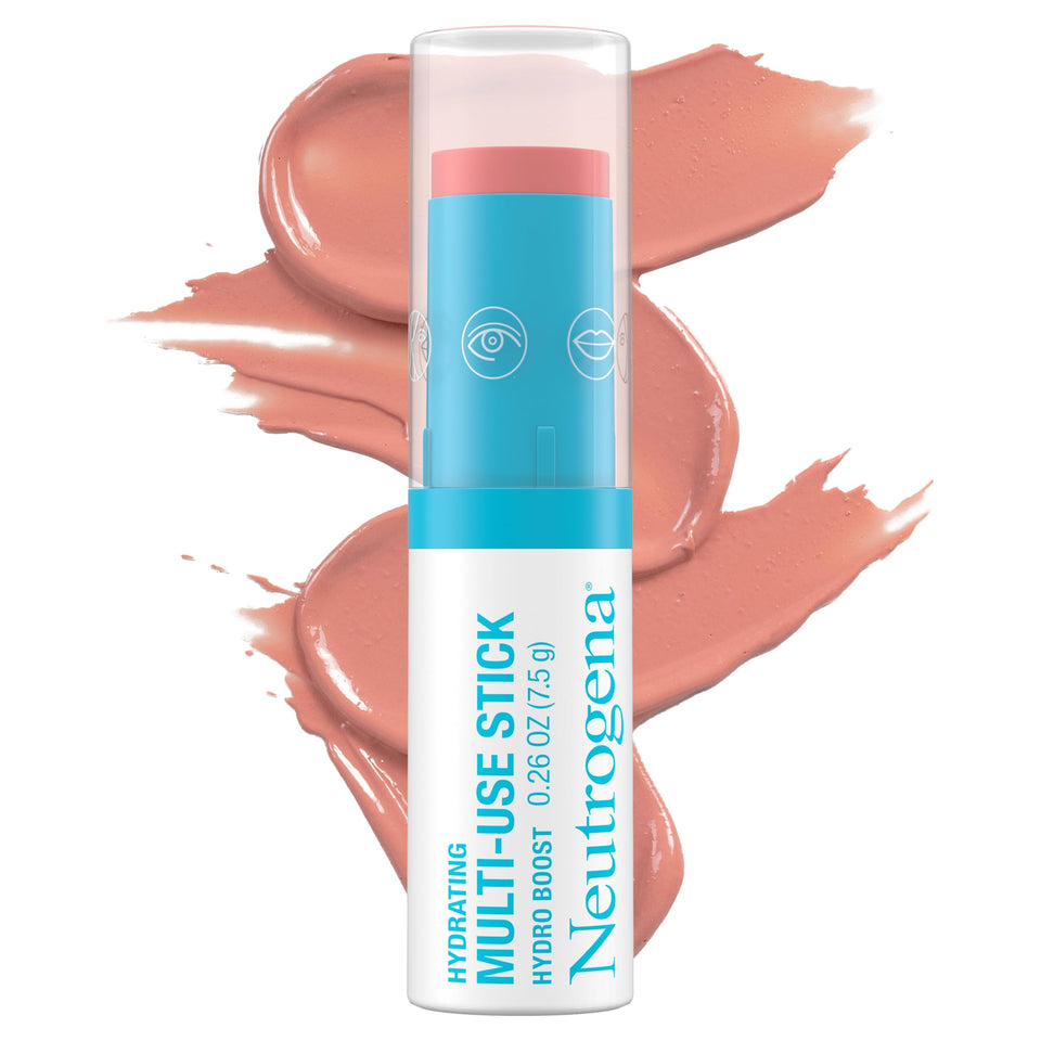 Neutrogena stick front packaging showing Soft Pink shade and benefit of quick color
