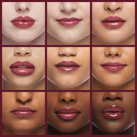 Neutrogena color swatches on skin demonstrating buildable tint and shine