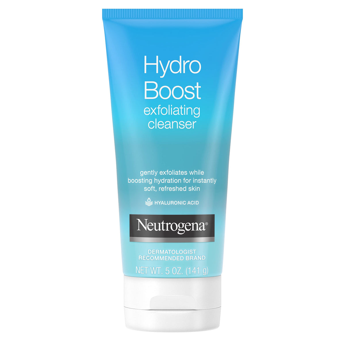 Neutrogena Hydro Boost gel-cream texture closeup highlighting gentle exfoliating feel