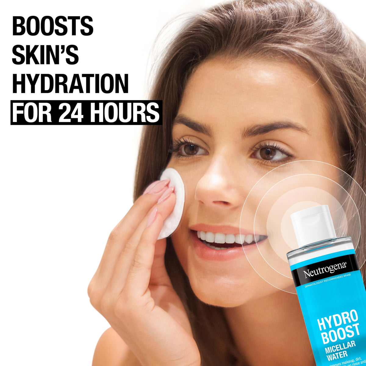 Clear droplet texture of Neutrogena micellar water showing lightweight hydration