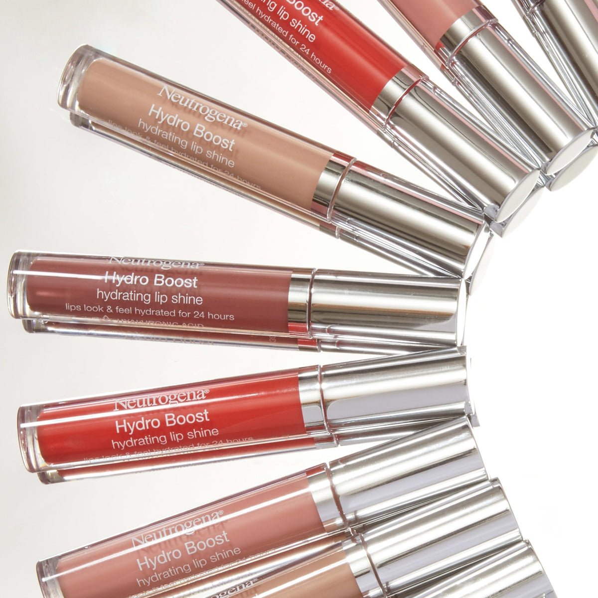 Neutrogena gloss texture swirl highlighting hydrating, non-sticky formula
