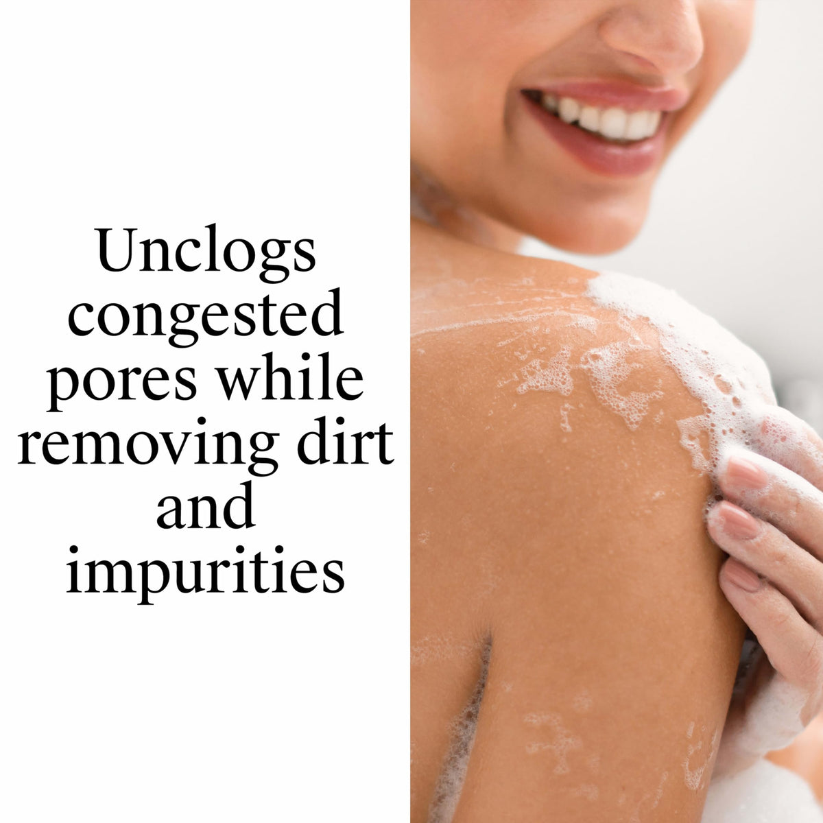 Neutrogena applied in shower to back demonstrating targeted breakout treatment