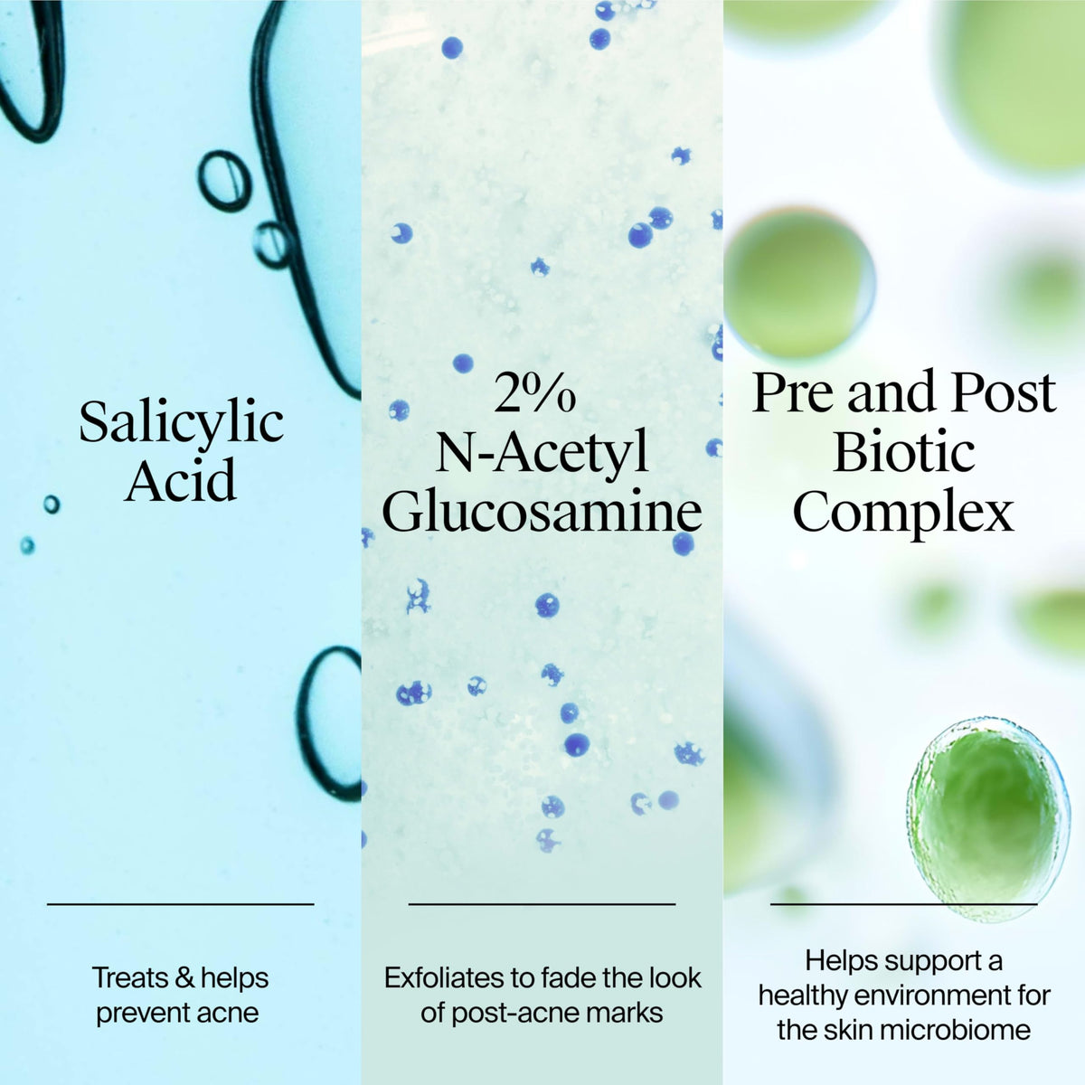 Neutrogena ingredient label detail showing salicylic acid and N-Acetyl Glucosamine