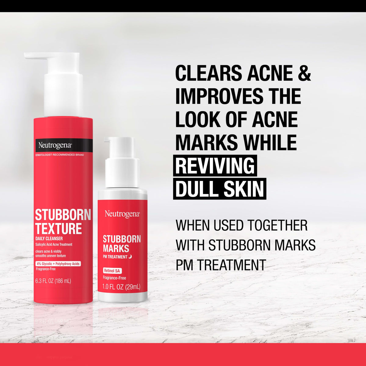 Neutrogena ingredients label view showing acid complex and transparency benefit