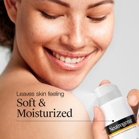 neutrogena label highlighting Vitamin E and niacinamide for hydration