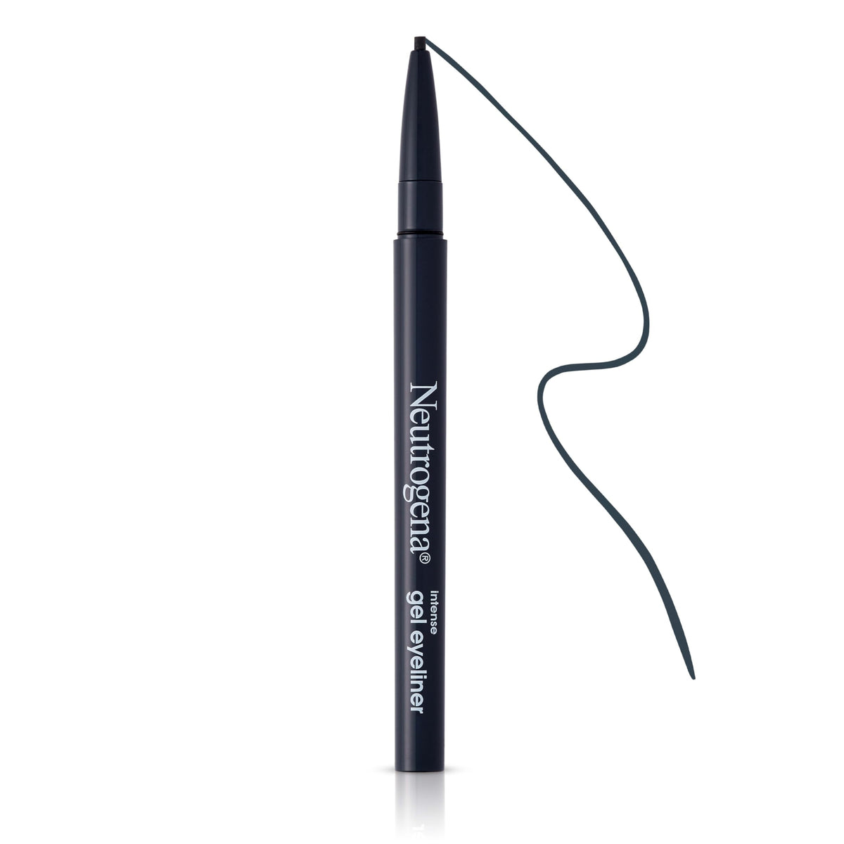 Neutrogena Intense Gel Eyeliner applied on eyelid demonstrating precise line and longwear benefit