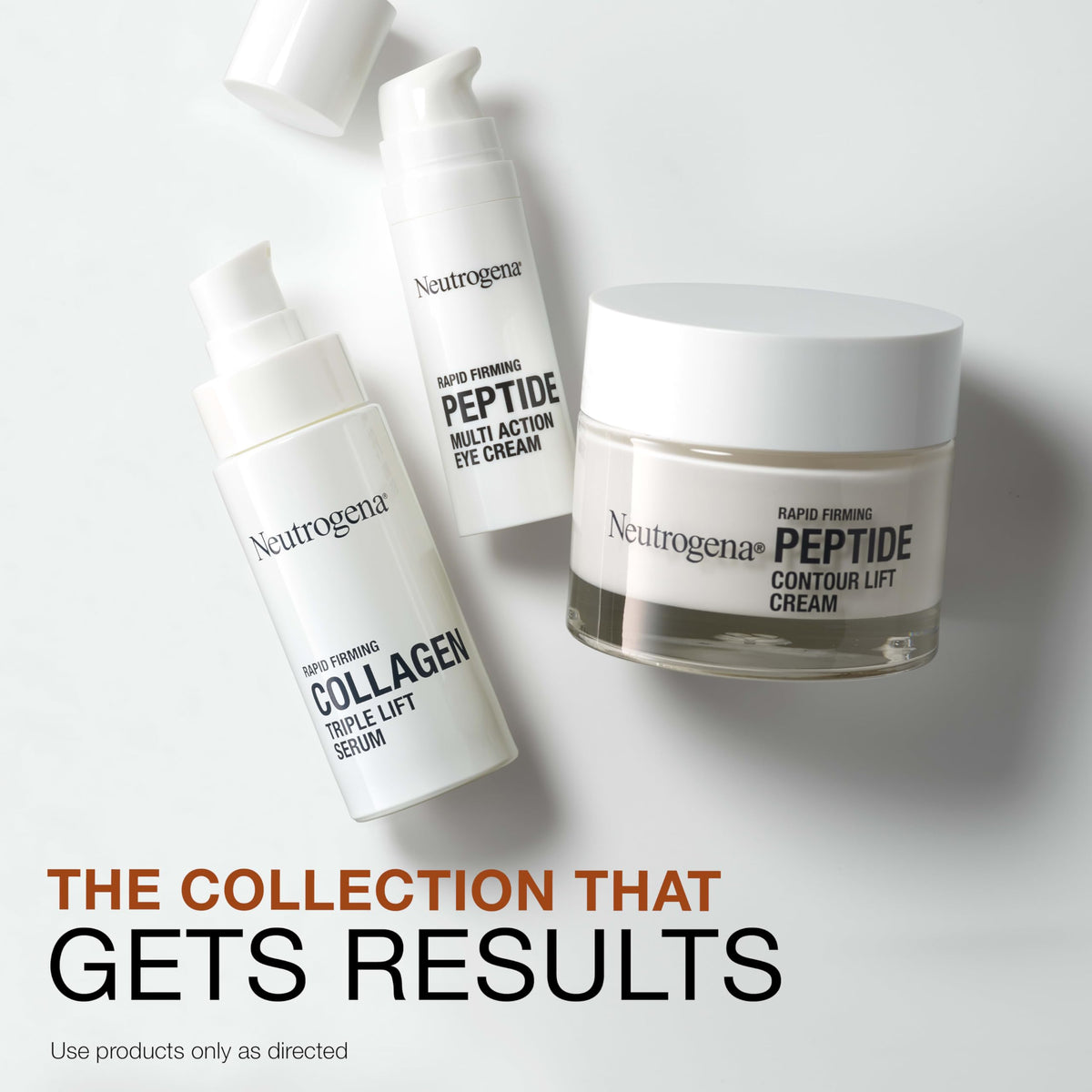 Neutrogena product label close-up highlighting peptide concentration benefit