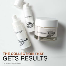 Neutrogena product label close-up highlighting peptide concentration benefit