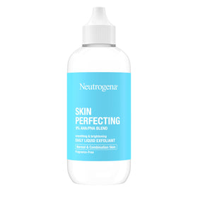 Neutrogena label close-up showing key AHA/PHA actives and ingredient clarity benefit