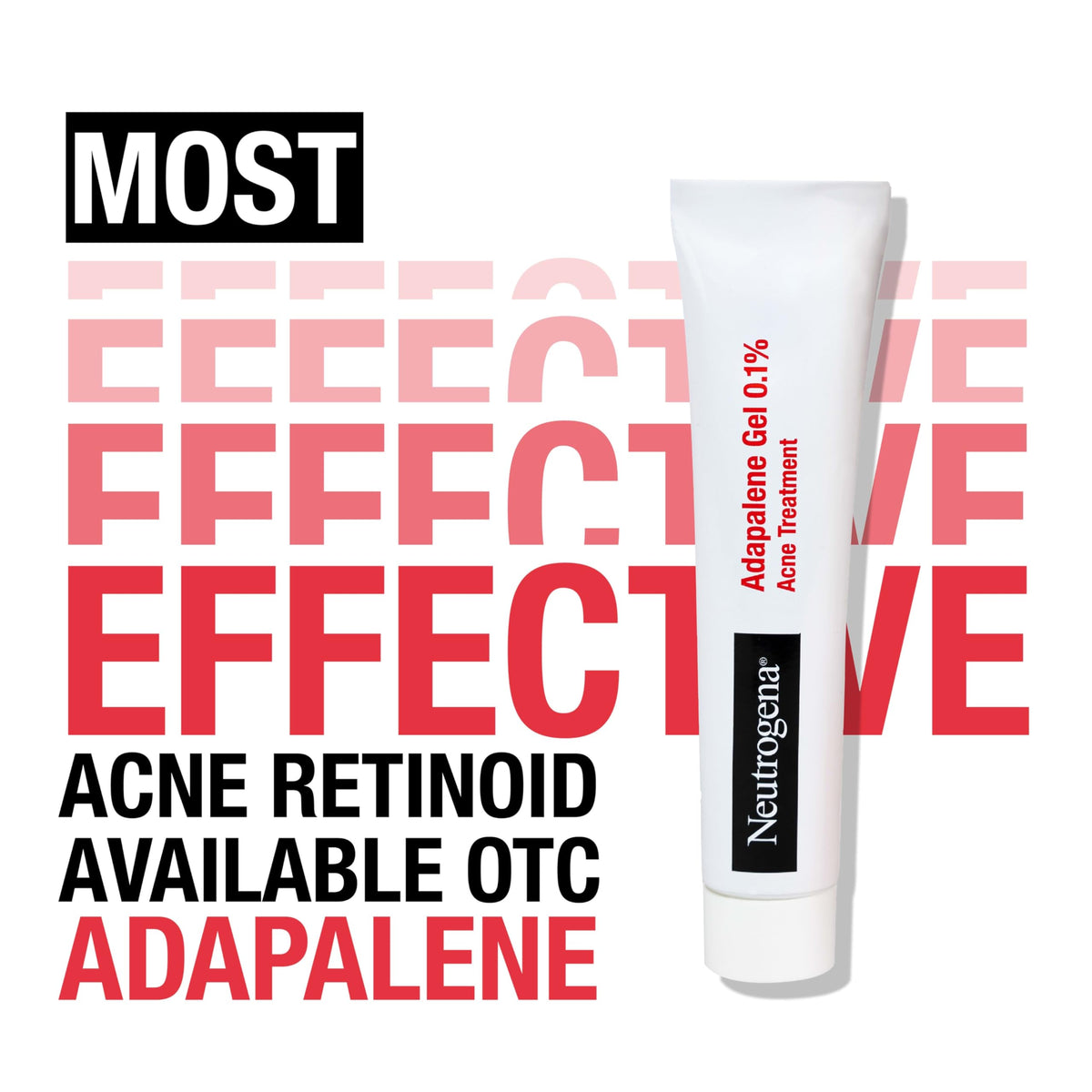 Neutrogena label closeup highlighting adapalene 0.1% ingredient benefits