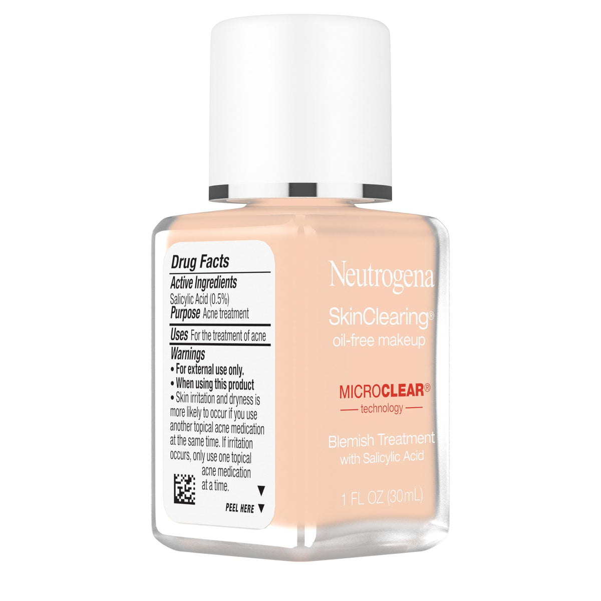 Neutrogena label ingredient closeup highlights MicroClear and salicylic acid delivery