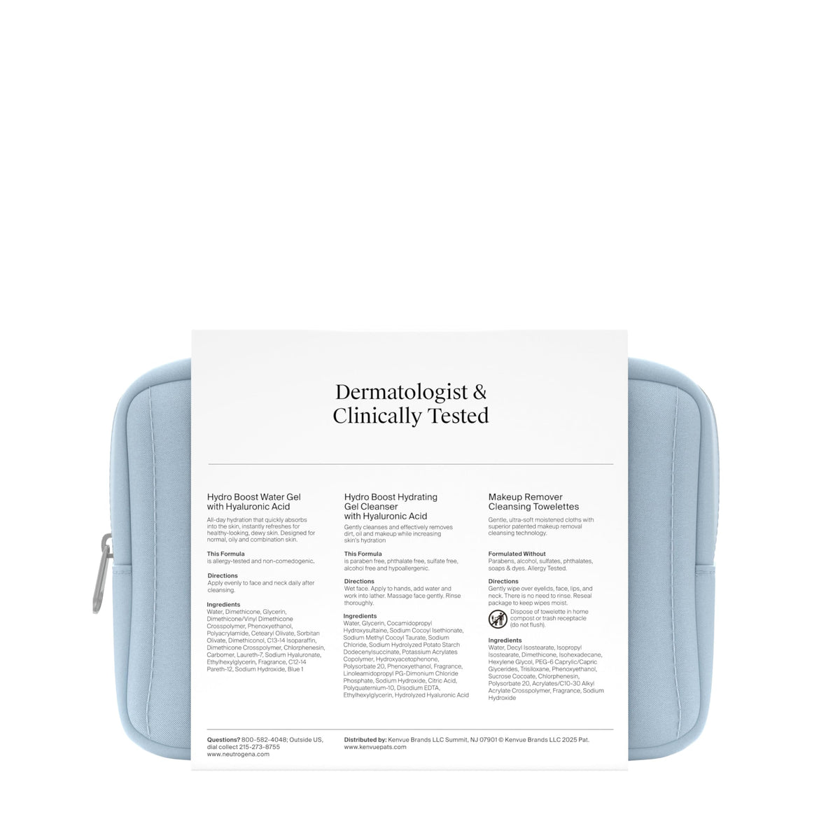 Neutrogena set staged in travel bag showing ready-to-go hydration benefit