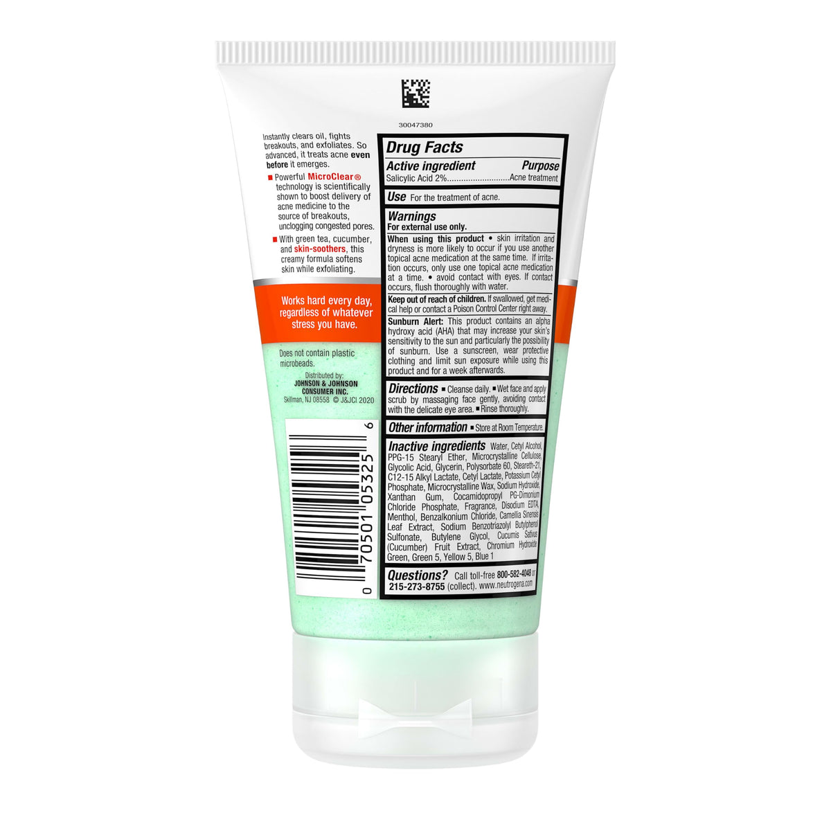 Neutrogena scrub on bathroom counter as part of daily routine