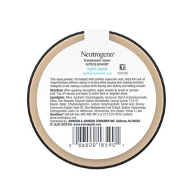 Neutrogena powder on vanity demonstrating hydrated, shine-free skin