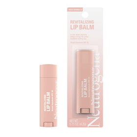 Neutrogena lip balm cap and label detail showing SPF 20 protection information