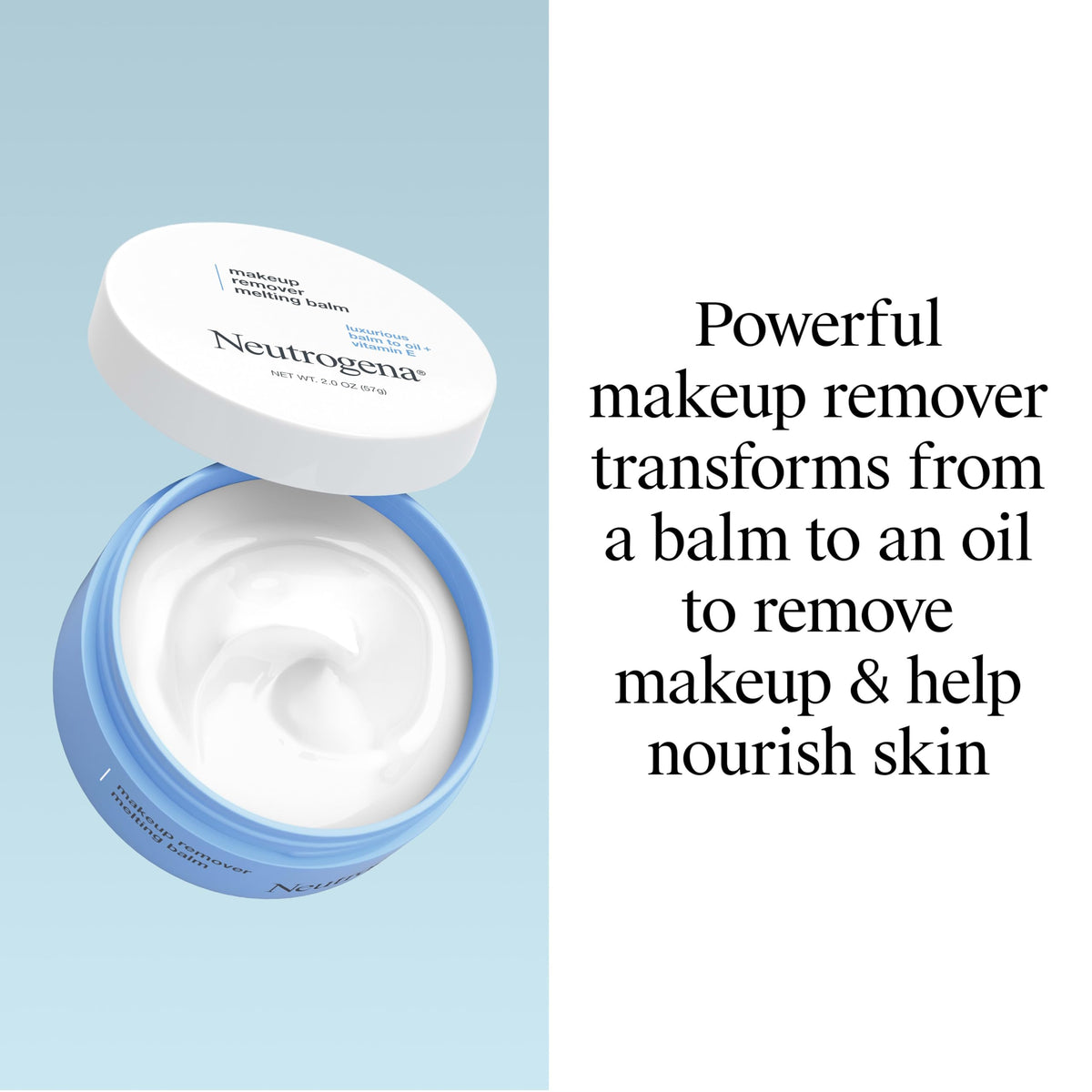 Neutrogena balm open texture close-up displays creamy solid-to-oil benefit