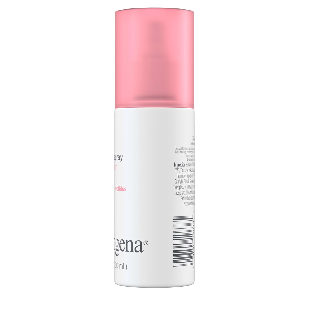 Neutrogena mist being applied to face for long-lasting makeup hold