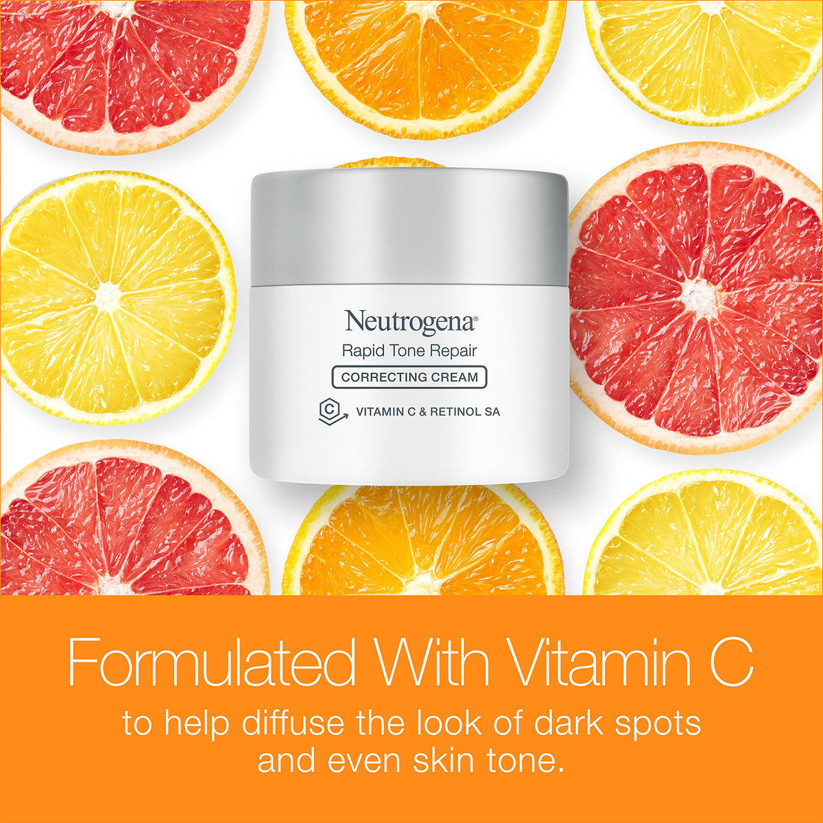 Neutrogena ingredient visuals vitamin C and retinol for brightening