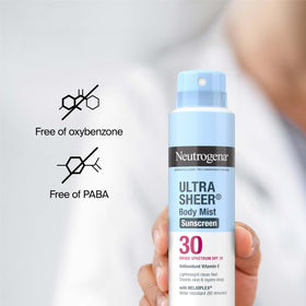 Neutrogena in a gym bag indicating convenient on-the-go sun care