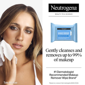 Neutrogena open wipe closeup demonstrating moist texture and easy dispensing