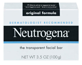 Neutrogena front packaging showing six boxed facial bars, convenient supply