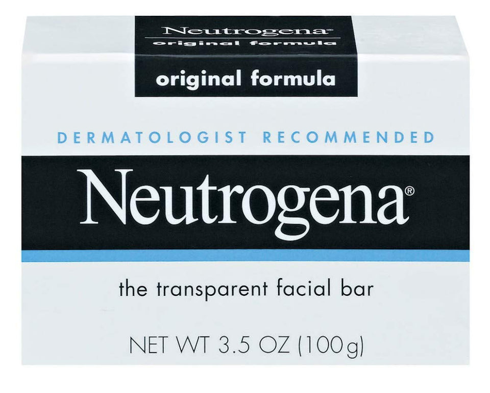 Neutrogena front packaging showing six boxed facial bars, convenient supply