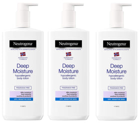 Neutrogena pack front view showing three bottles and easy daily hydration