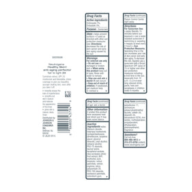 Neutrogena packaging label closeup showing SPF 20 and ingredient highlights