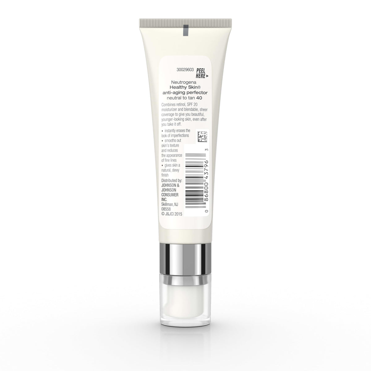 Neutrogena ingredient panel close-up showing retinol and SPF benefits
