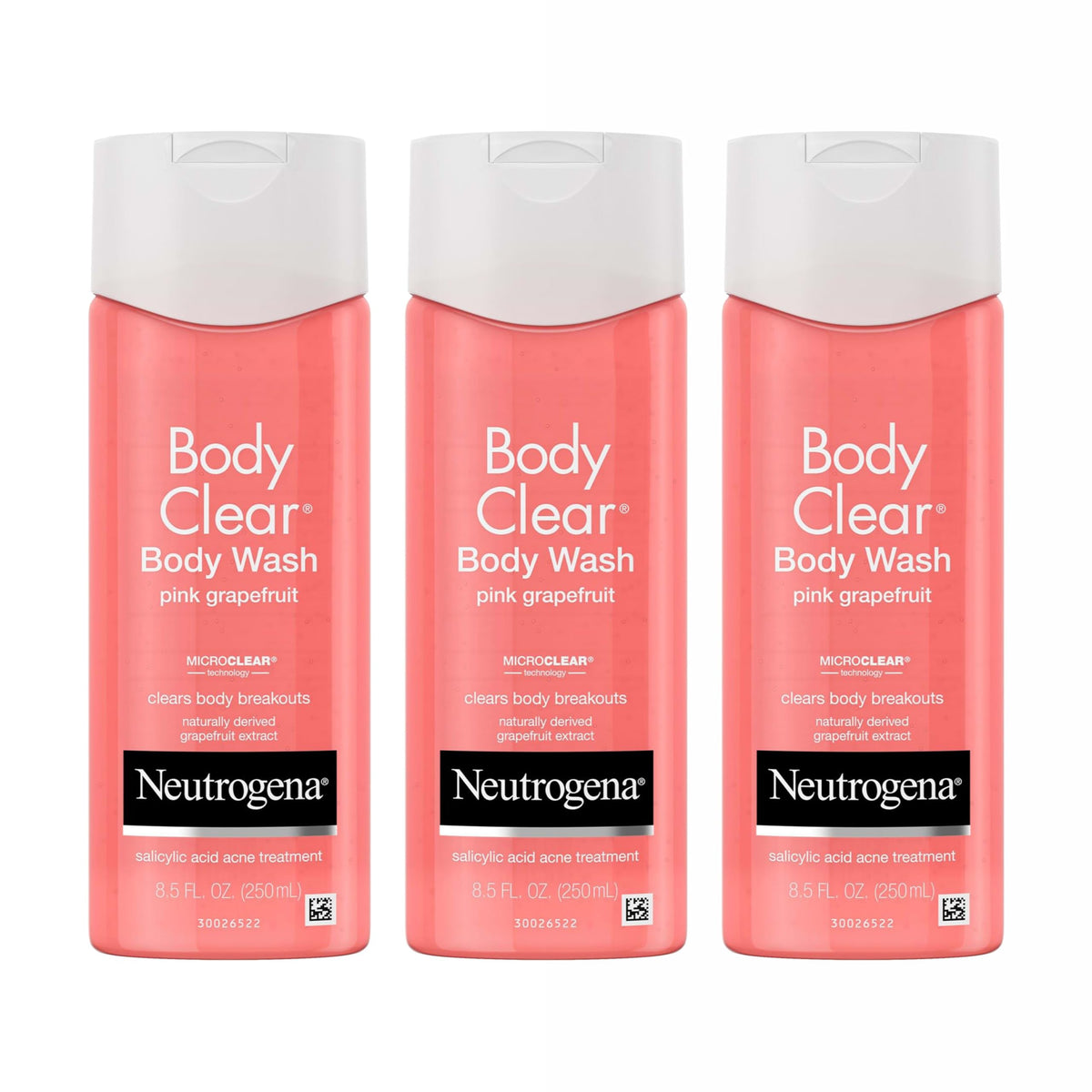 Neutrogena bottle front packaging showing product and grapefruit scent benefits