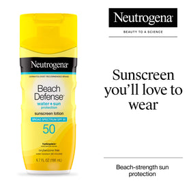 Neutrogena label close-up highlighting Helioplex technology and benefits