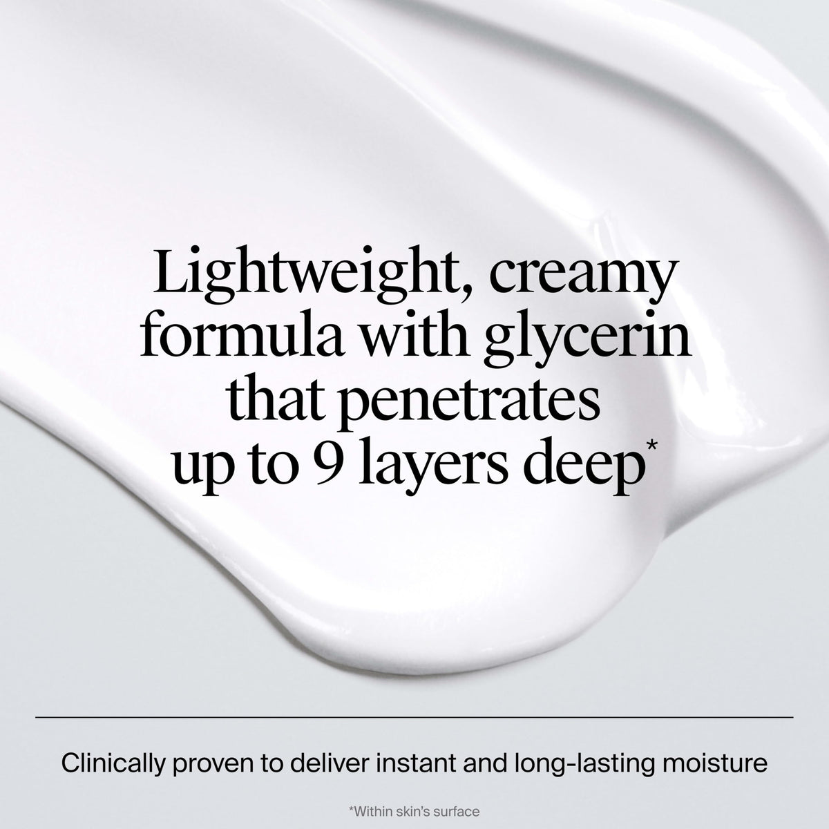 Neutrogena pump dispensing moisturizer onto hand for fast absorption