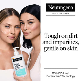 Neutrogena pump dispensing creamy texture onto palm, demonstrating easy application and control
