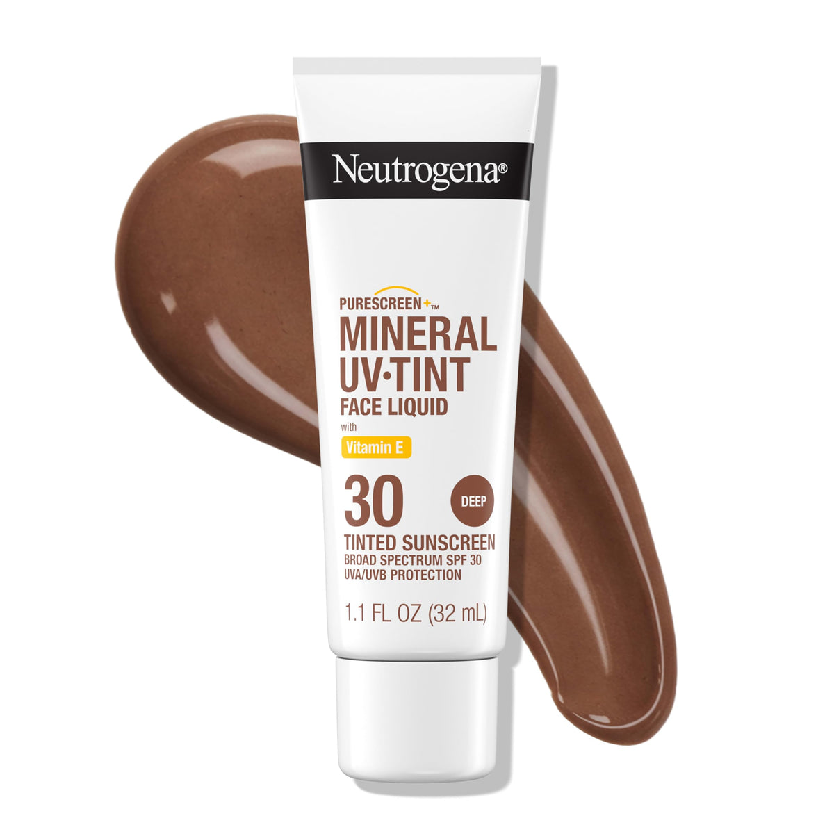 Neutrogena bottle front packaging showing sunscreen benefits and SPF