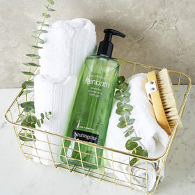 Neutrogena Rainbath added to bath creating bubbles for relaxing soak benefit