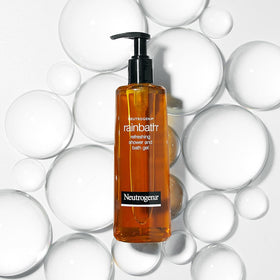 Neutrogena Rainbath in hand to show scale and portability for gym or travel use