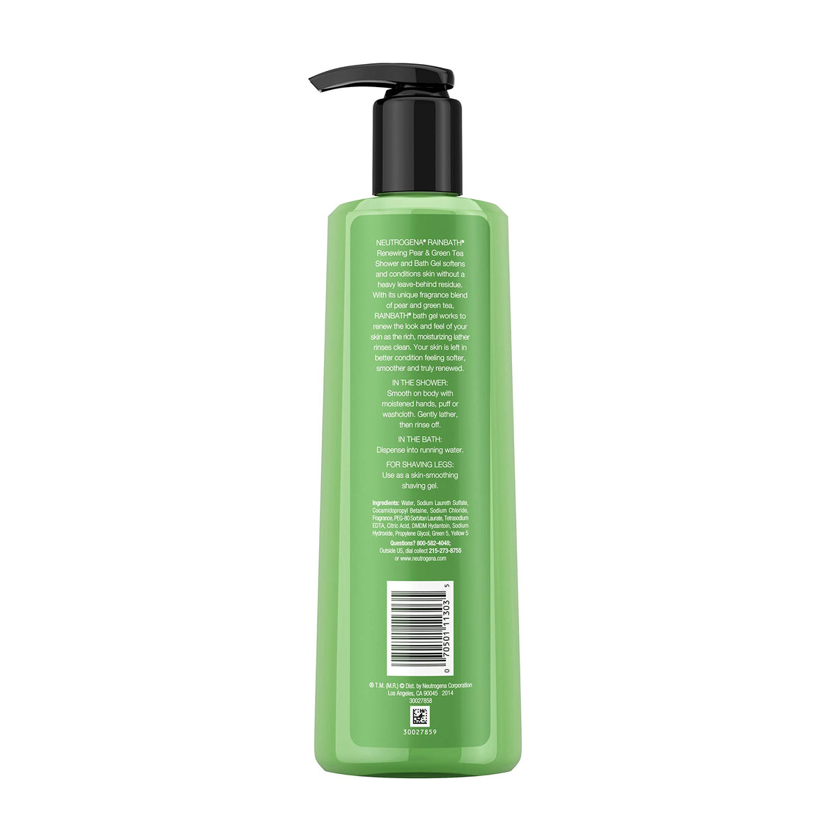 Neutrogena Rainbath label close-up highlighting product information and fragrance benefit
