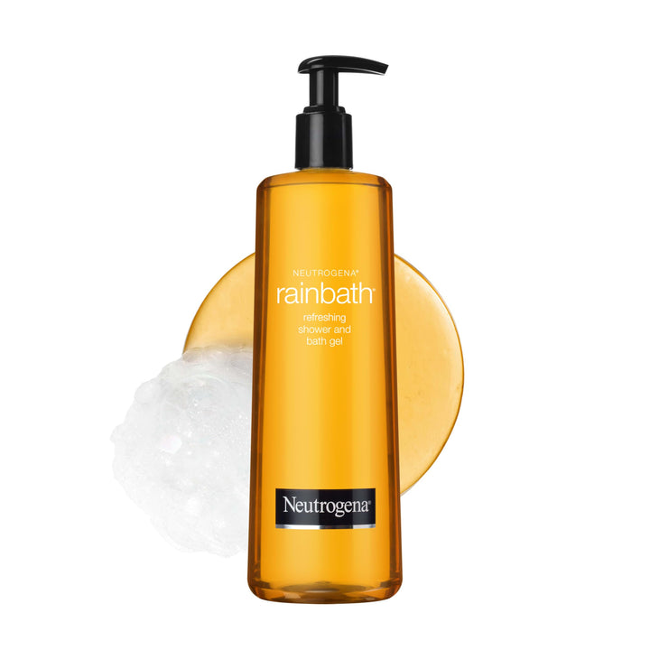 Neutrogena Rainbath front bottle showing size and label, promotes easy identification