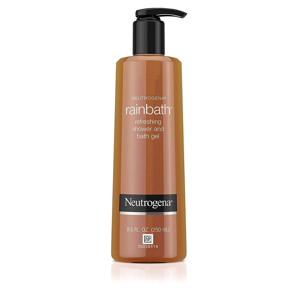 Neutrogena Rainbath front bottle view showing clean design and travel size convenience