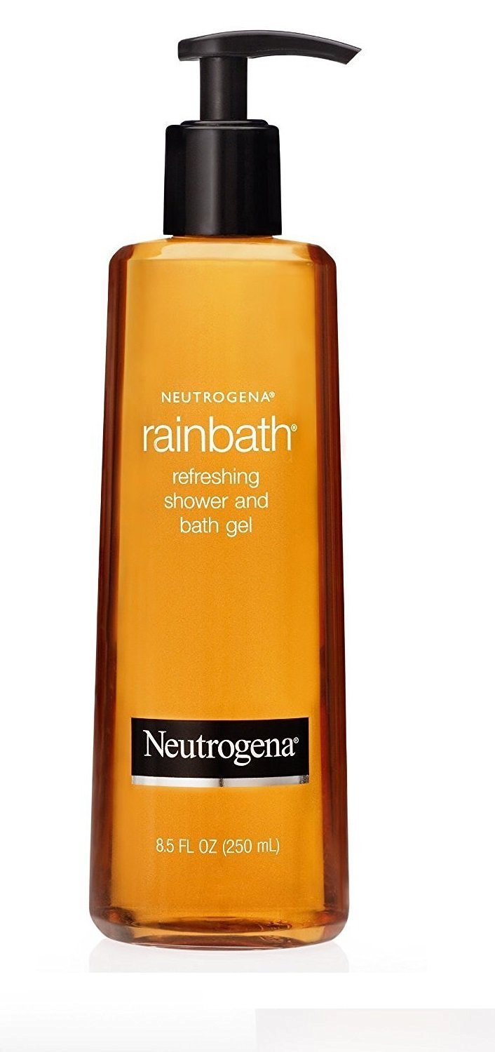 Neutrogena Rainbath front bottle showing clean fresh scent and easy‑use benefit