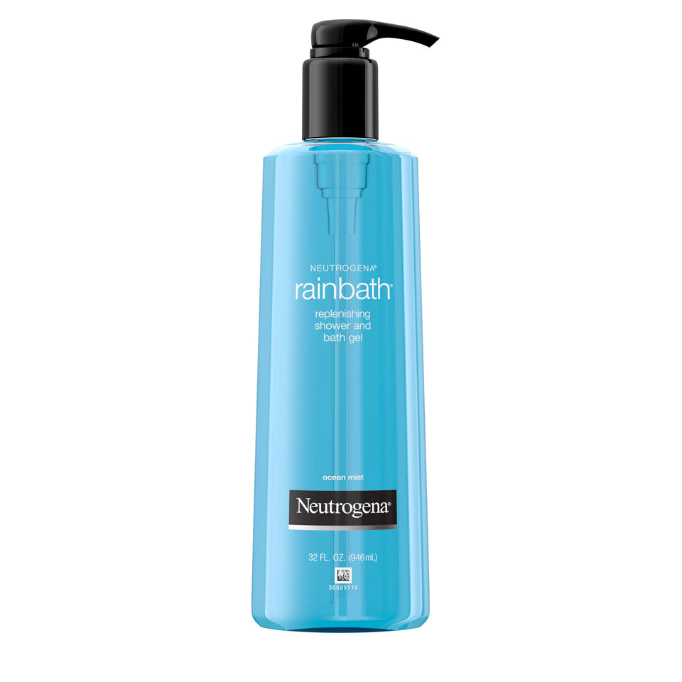 Neutrogena Rainbath front pump bottle showing clean packaging and easy dispense benefit