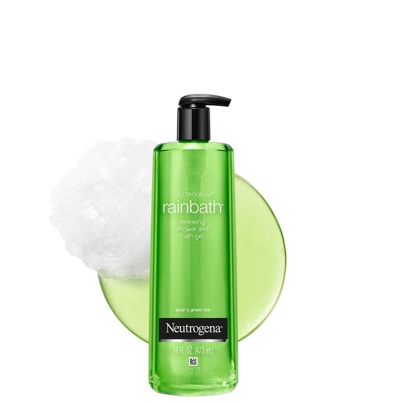 Neutrogena bottle beside bathtub with towels creating a relaxing bath scene