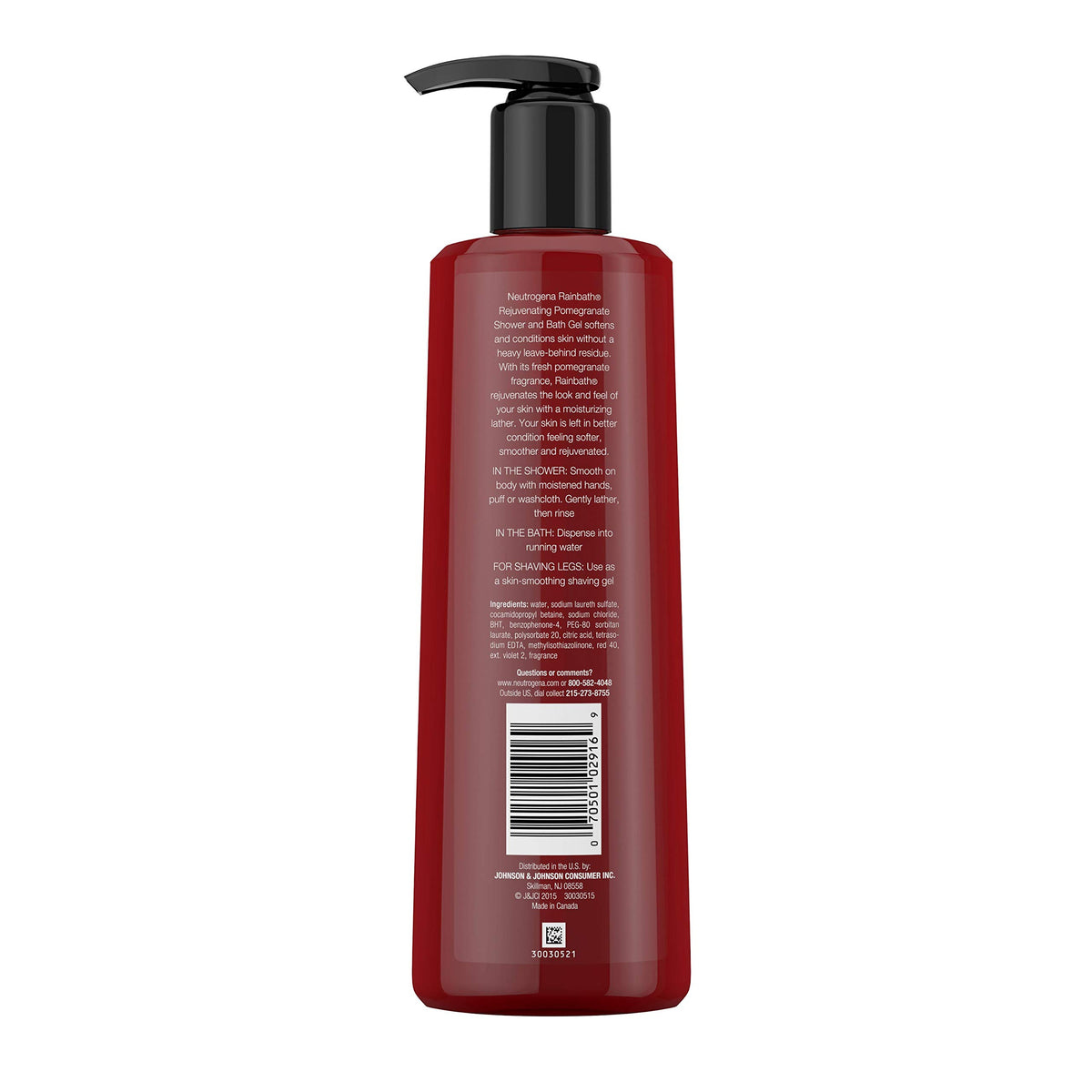 neutrogena in-use under shower stream on wet skin, demonstrates easy lathering benefit