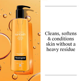 Neutrogena Rainbath pouring into hand creating creamy lather for smooth cleansing