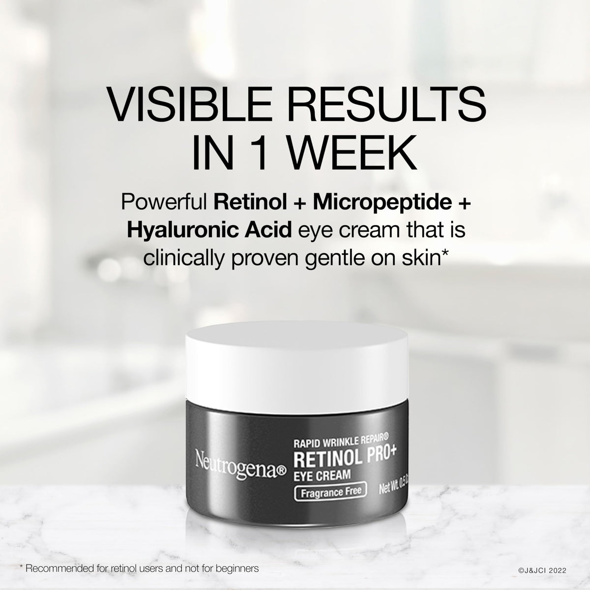 Neutrogena applying cream at night to under-eye for wrinkle support
